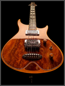 Zerberus Morpheus custom electric guitar Orange Burst stone top front body detail