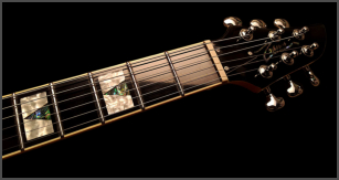 Zerberus Morpheus custom electric guitar fretboard and inlay detail