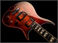 Zerberus Morpheus Cinnamon Burst custom electric guitar stone top detail